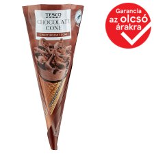 Tesco csokoládé jégkrém csokoládéöntettel, kakaós bevonóval bevont ostyatölcsérben 120 ml