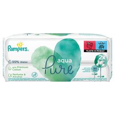 Pampers Aqua Pure Nedves Törlőkendő, 2 Csomag = 96 db