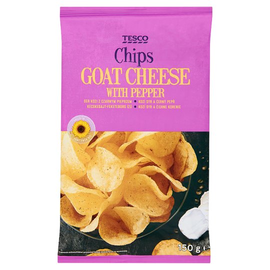 Tesco kecskesajt-feketebors ízű burgonyachips 150 g