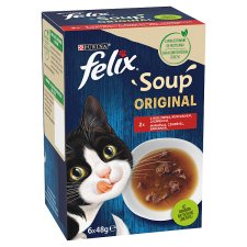 Felix Soup Original Home Style Selection Supplementary Wet Cat Food in Sauce 6 x 48 g (288 g)