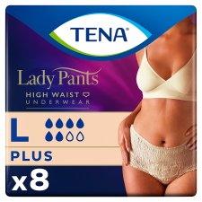 Tena Lady Pants Crème Incontinence Underwear High Waist L 8 pcs