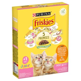 Friskies Junior teljes értékű állateledel kölyökmacskáknak és vemhes/szoptató macskáknak 300 g