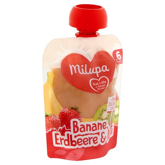Milupa banán-eper-kiwi gyümölcspüré 6 hónapos kortól 90 g