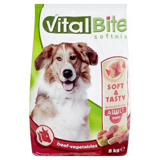 VitalBite teljes értékű száraz állateledel felnőtt kutyák számára marhával és zöldséggel 8 kg