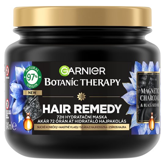 Garnier Botanic Therapy Hair Remedy Magnetic Charcoal hidratáló hajpakolás száraz hajhosszra, zsíros