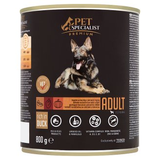 Tesco Pet Specialist Premium teljes értékű eledel felnőtt kutyák számára kacsával, szívvel 800 g