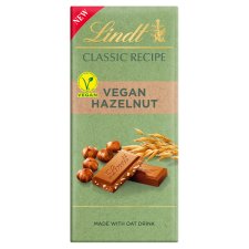 Lindt Classic Recipe Vegan Hazelnut Cocoa Slices with Oat Drink Powder and Almond Paste 100 g