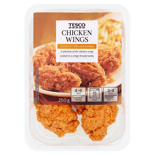 Tesco pácolt, főtt-füstölt, panírozott csirkeszárnyak 250 g