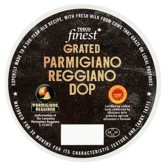 Tesco Finest Parmigiano Reggiano félzsíros, kemény, reszelt sajt 60 g