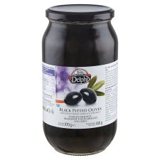 Delphi Black Oxidized Pitted Olives in Brine 970 g