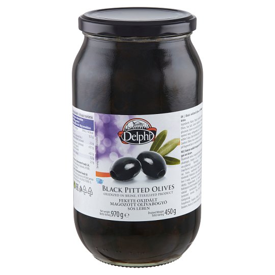 Delphi fekete oxidált magozott olívabogyó sós lében 970 g