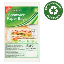 Tesco Sandwich Paper Bags 50 pcs