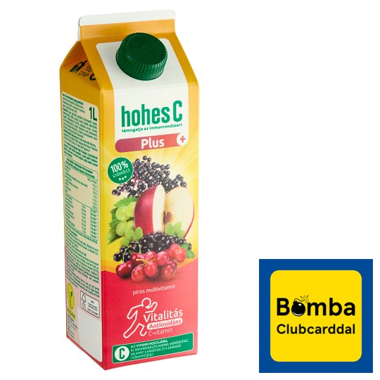 Hohes C Plus+ Antioxidáns Red Multivitamin 100% vegyes gyümölcsital 1 l