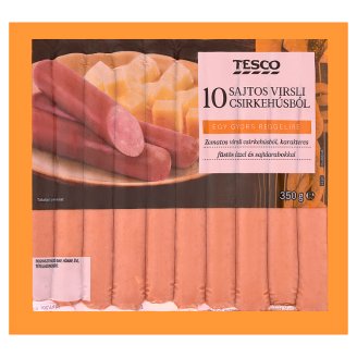 Tesco füst ízesítésű pulykavirsli sajttal 350 g