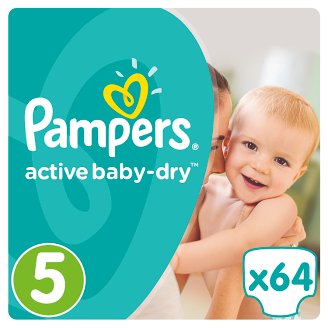 Pampers Active Baby-Dry Pelenka 5-ös Méret (Junior), 64 Darabos Kiszerelés