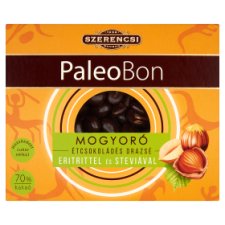 Szerencsi PaleoBon Dark Chocolate Coated Hazelnut Dragees with Erythritol and Stevia 100 g