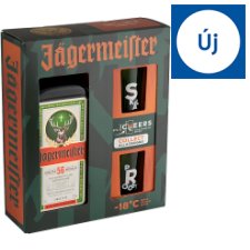 Jägermeister gyógynövénylikőr díszdobozban 2 db 2 cl-es gyűjthető pohárral 35% 0,7 l