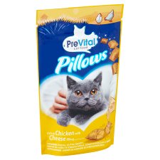 PreVital Pillows jutalomfalatkák macskák számára, csirkében gazdag, sajttal töltött 60 g