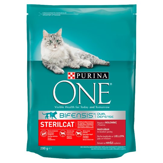 Purina One Sterilcat marhában és búzában gazdag teljes értékű állateledel felnőtt macskáknak 200 g