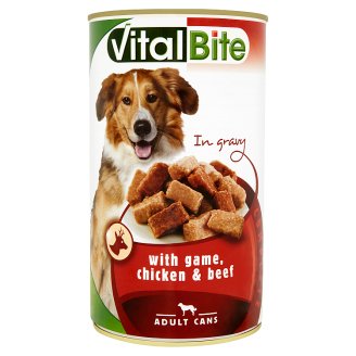 VitalBite teljes értékű állateledel felnőtt kutyák számára csirkével, marhával és vaddal 1240 g