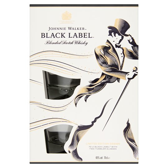 Johnnie Walker Black Label skót whisky + 2 pohár 40% 0,7 l