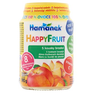 Hamánek HappyFruit bébidesszert alma-őszibarack darabokkal 8 hónapos kortól 190 g