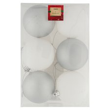 Tesco White Baubles 6 pcs