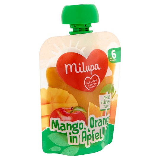Milupa mangó-narancs-alma gyümölcspüré 6 hónapos kortól 90 g