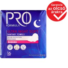 Tesco Pro Formula Ultra Night Soft egészségügyi betét 16 db