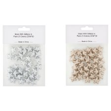 Stars with Glitters in Pack 2 cm 30 db