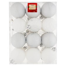 Tesco White Baubles 24 pcs