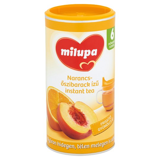 Milupa narancs- és őszibarack ízű instant tea 6 hónapos kortól 200 g
