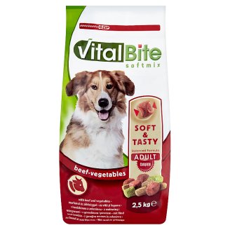 VitalBite teljes értékű száraz állateledel felnőtt kutyák számára marhával és zöldséggel 2,5 kg