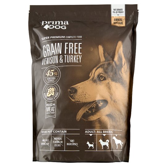Prima Dog Venison & Turkey Grain Free Complete Food for Adult Dogs of