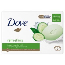 Dove Refreshing Beauty Cream Bar with Cucumber & Green Tea Scent 4 x 90 g
