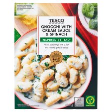 Tesco főtt gnocchi, spenótos-tejszínes mártásban 400 g