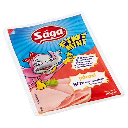 Sága Fini Mini szeletelt pulykapárizsi hozzáadott kalciummal 80 g