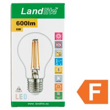Landlite A60 600 lm 6 W E27 2700K Filament LED izzó