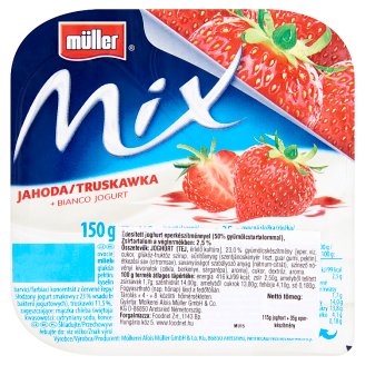 Müller Mix tejszínes joghurt eperkészítménnyel 150 g