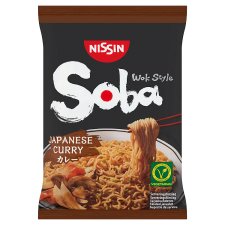 Nissin Soba Wok Style instant tészta búzalisztből japán jellegű curry ízesítő szósszal 111 g