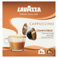 Lavazza Cappuccino teljes tejpor és őrölt pörkölt kávé kapszulákban 8 x 17 g + 8 x 8 g (200 g)