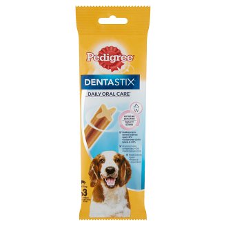 Pedigree DentaStix kiegészítő állateledel 10-25 kg-os, 4 hónapnál idősebb kutyáknak 3 db 77 g