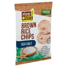 RiceUp! Eat Smart teljes kiőrlésű barna rizs chips tengeri sóval 60 g