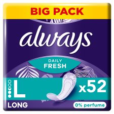 Always Daily Fresh Hosszú, 0% illatanyag 52 Darabos Kiszerelés