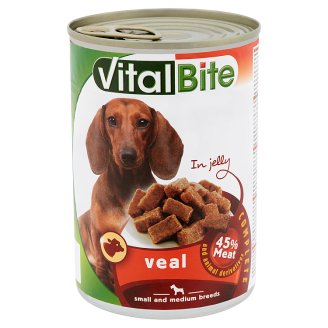 VitalBite teljes értékű állateledel felnőtt kutyák számára borjúval aszpikban 415 g