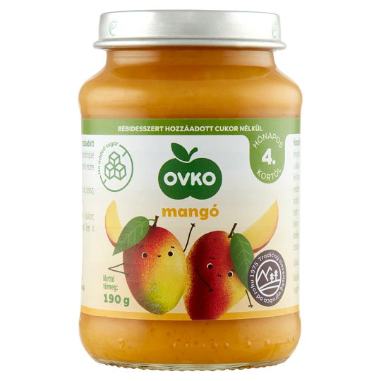 Ovko mangó bébidesszert gyümölcspüré hozzáadott cukor nélkül 4 hónapos kortól 190 g