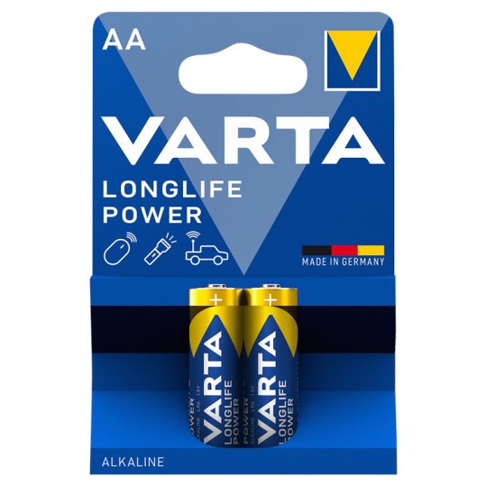 Varta Longlife Power AA LR6 1,5 V nagy teljesítményű alkáli elem 2 db