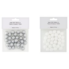 Balls with Glitters in Pack 1,5 cm