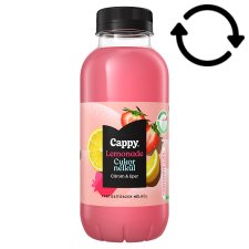 Cappy Lemonade Non-Carbonated Lemon Soft Drink with Strawberry Juice and Sweeteners 400 ml