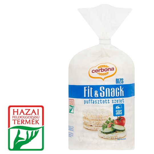 Cerbona Fit & Snack puffasztott rizsszelet barna rizsből, tengeri sóval 90 g